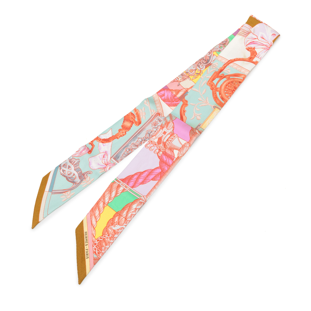 Pre-Loved Hermes Cavalleria d Etriers Silk Twilly Scarf